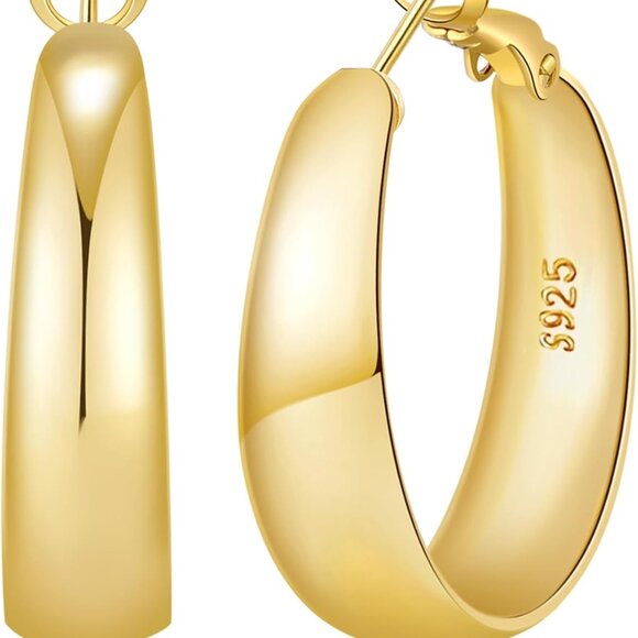 Stylish Tapered Large Hoop Earrings for Women - Size Options + Gift-Ready Box - Picture 1 of 7